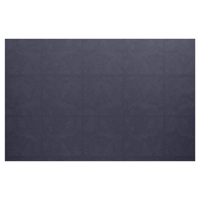 Tela azul del modelo de la hoja del brocado de ("Cuarto gordo" (fat quarter))