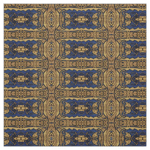 Tela azul del modelo de Nouveau del arte del oro