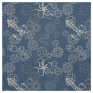 Tela azul del pulpo de Steampunk