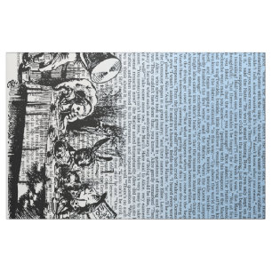 Tela Azul del texto y de la frontera de Alicia del