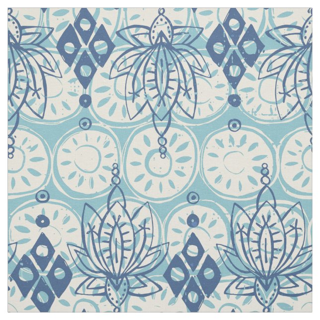Tela azul diamante lotus (Retal)