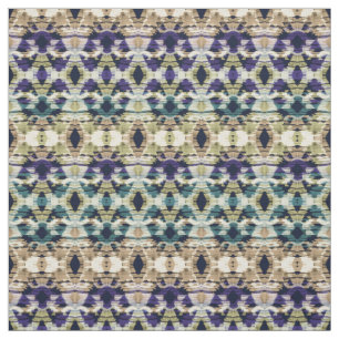 Tela Azul étnico, ikat beige 