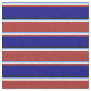 Tela Azul flor de maíz, beige, marrón, azul y negro