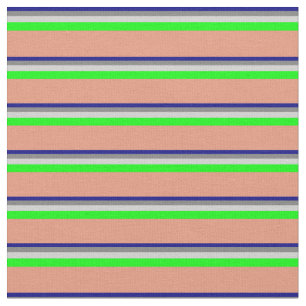 Tela Azul, Gris, Gris claro, Lime y Salmón oscuro