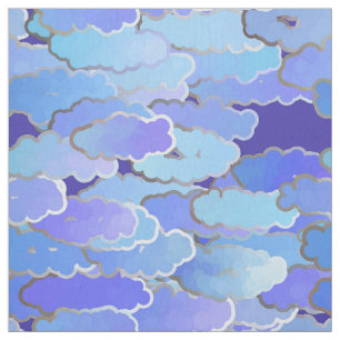 Tela Azul japonés de las nubes, del crepúsculo, de la