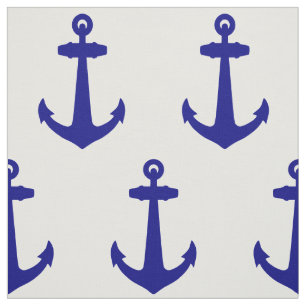 Tela Azul marino Sobre El Ancla De La Decoración De La 
