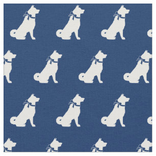 Tela Azul Mascota Akita Dog Silhouette