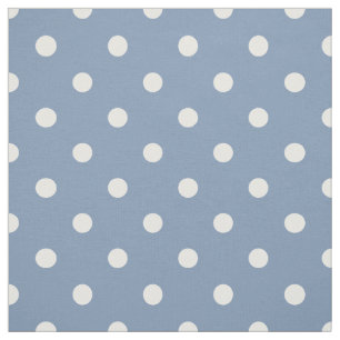 Tela Azul Medio con Lunares Blancos