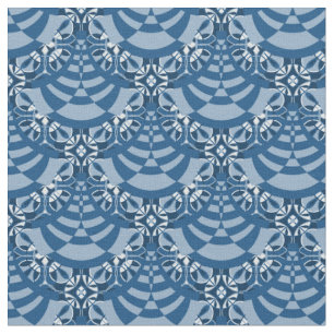 Tela Azul moderno Deco Gran Patrón de repetición