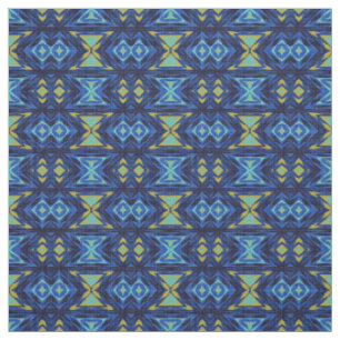 Tela Azul Oscuro Aqua Turquesa Verde Amarillo Look Étni