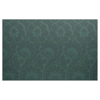 Tela Azul oscuro-verde Floral del Renacimiento