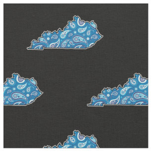 Tela Azul Paisley de la silueta del estado de Kentucky