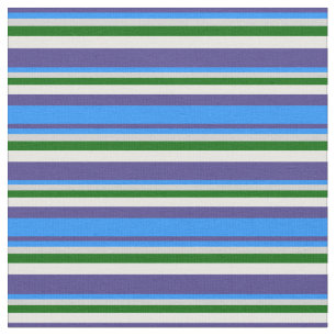 Tela Azul pizarra oscura, azul, gris, verde y crema de 