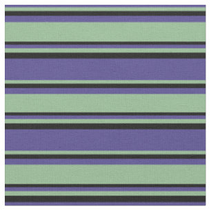 Tela Azul pizarra oscuro, patrón verde y negro del mar