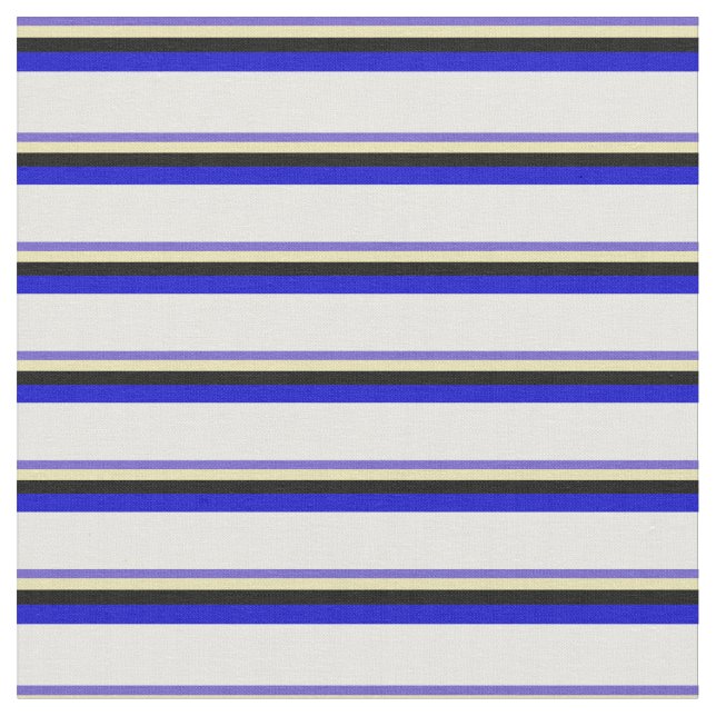Tela Azul pizarra, Tan, Negro, Azul y Blanco (De cerca)
