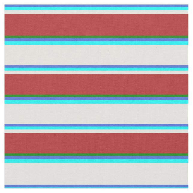 Tela Azul real, Aqua, cian claro, rojo y verde (De cerca)