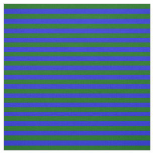 Tela azul real, estípite verde de la isla, rayas