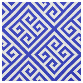Tela Azul Real, Med Blanco Griego Diag T Patrón #1