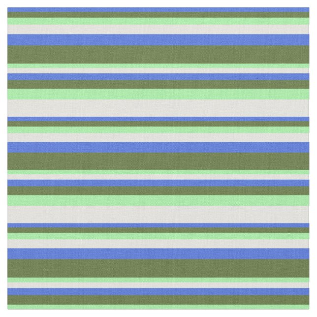 Tela Azul real, verde oliva oscuro, amarillo verde y cl (De cerca)