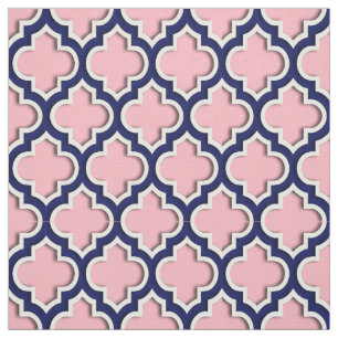 Tela Azul rosado, marina azul quatrefoil #5DS