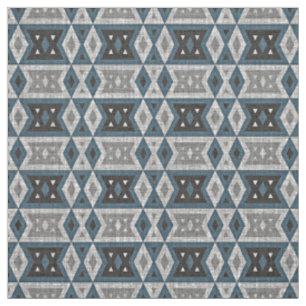 Tela Azul Teal Gris Negro Eclectic Estilo Étnico