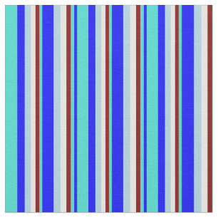 Tela Azul, turquesa, marrón, blanco y azul claro