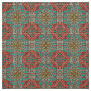 Tela Azul Turquesa Naranja Rojo Verde Arte Oriental Bal