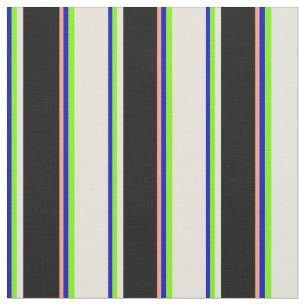 Tela Azul, Verde, Beige, Negro y Salmón claro