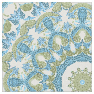 Tela Azul verde blanco decorativo decoración sin costur