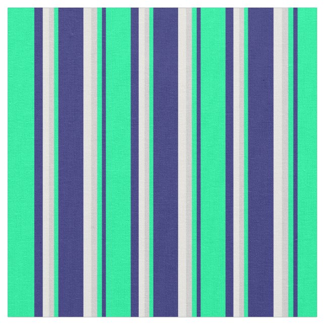 Tela Azul, verde, gris claro y crema de menta (De cerca)