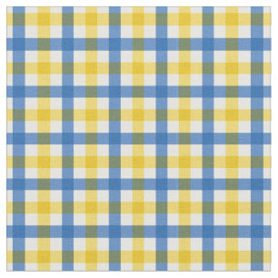 Tela Azul y amarillo brillante Gingham Plaid/ Tartán