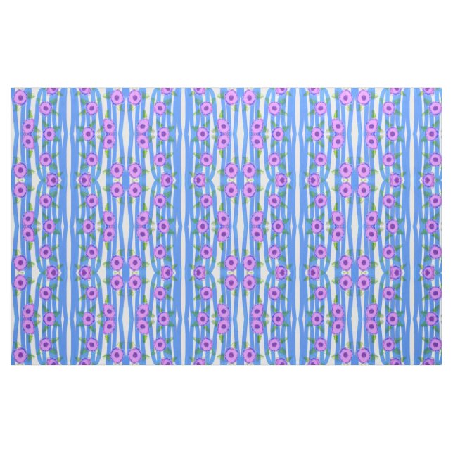 Tela Azul y Floral Malva ("Cuarto gordo" (fat quarter))
