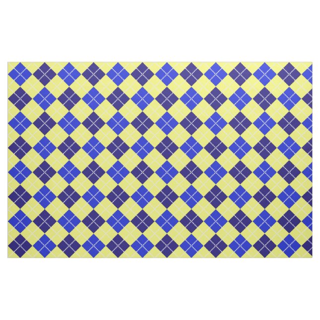 Tela Azul y oro Argyle ("Cuarto gordo" (fat quarter))