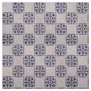 Tela Azulejo holandés azul blanco patrón antiguo