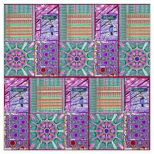 Tela Azulejos azulejos geométricos con pájaro de la paz
