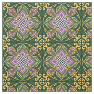 Tela Azulejos de oliva y lavanda
