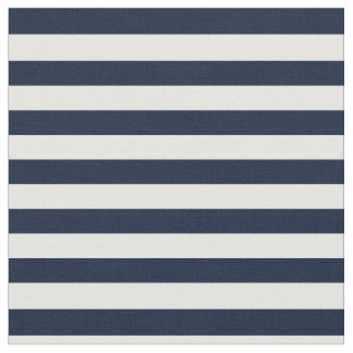 Tela Azules marinos y blanco rayados
