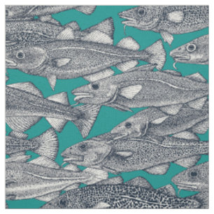 Tela bacalao del Atlántico añil azul verdoso