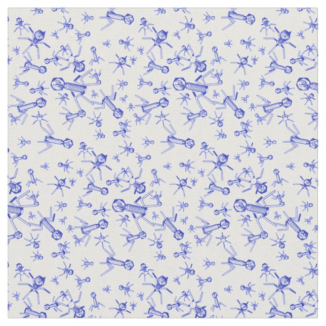 Tela Bacteriófago - porcelana (De cerca)