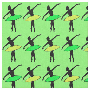 Tela Bailarín de punta de ballet verde neón amarillo