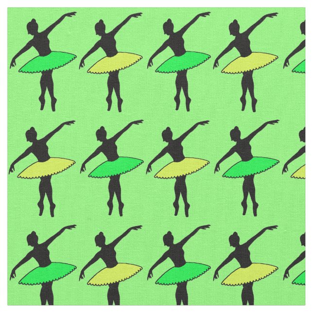 Tela Bailarín de punta de ballet verde neón amarillo (De cerca)