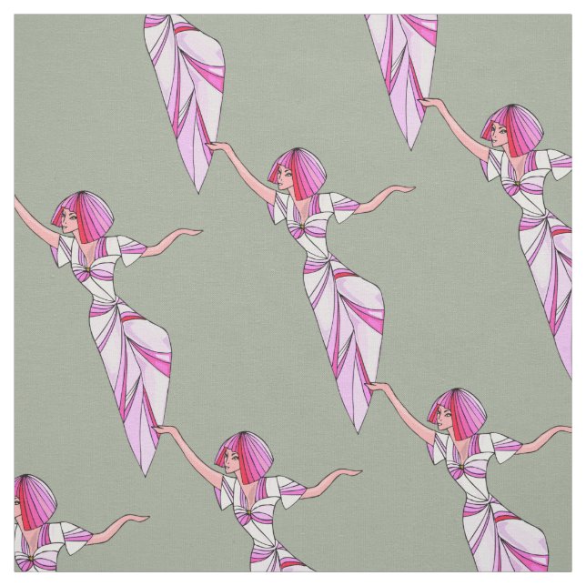 Tela Bailarina de color rosa con vello rosa (Retal)