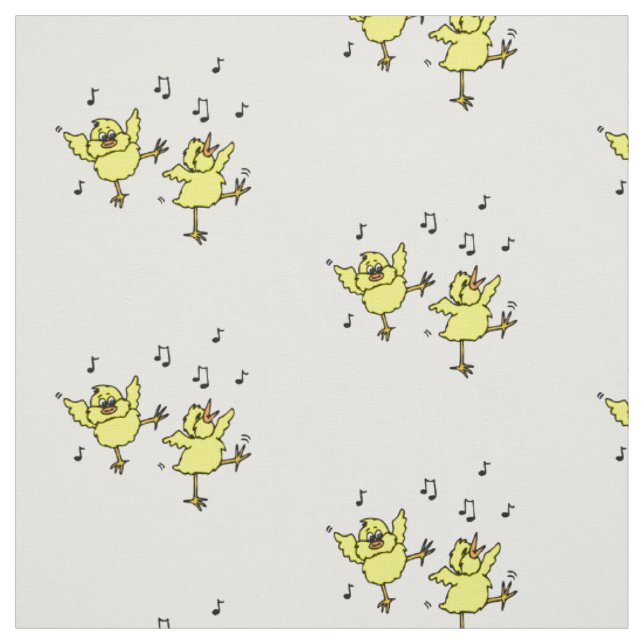 Tela Bailarines de pollo con notas musicales Fabric (Retal)