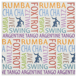 Tela Baile de salón de baile Word Art Fabric