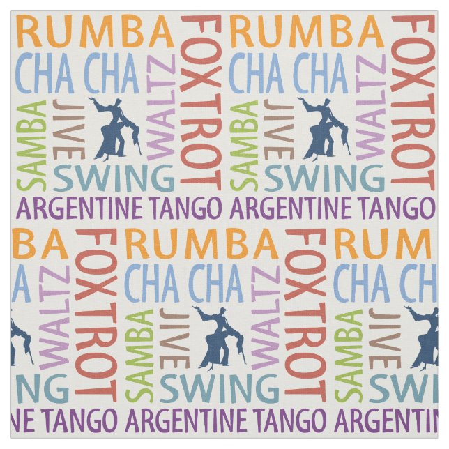 Tela Baile de salón de baile Word Art Fabric (Retal)