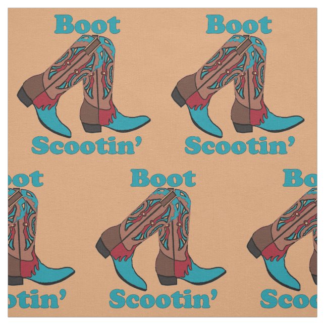 Tela Baile en línea País baile baile baile Cowboy Boot  (Retal)