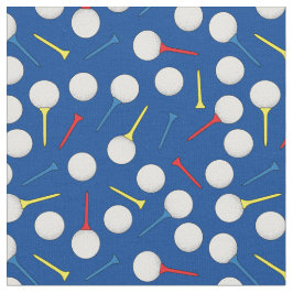 Tela Balas de golf y patrón de té en azul