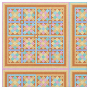 Tela Baldosas de tejido rosa y verde azulado de terraco