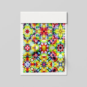 Tela Baldosas mediterráneas, mosaicos de tinta de alcoh