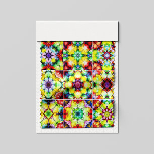 Tela Baldosas mediterráneas, mosaicos de tinta de alcoh